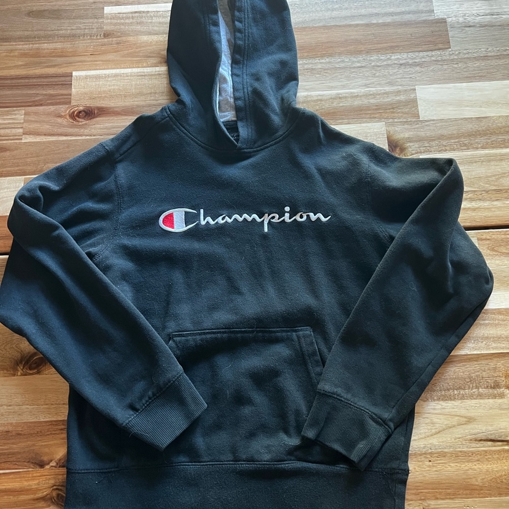Champion boys size‎ L black hoodie